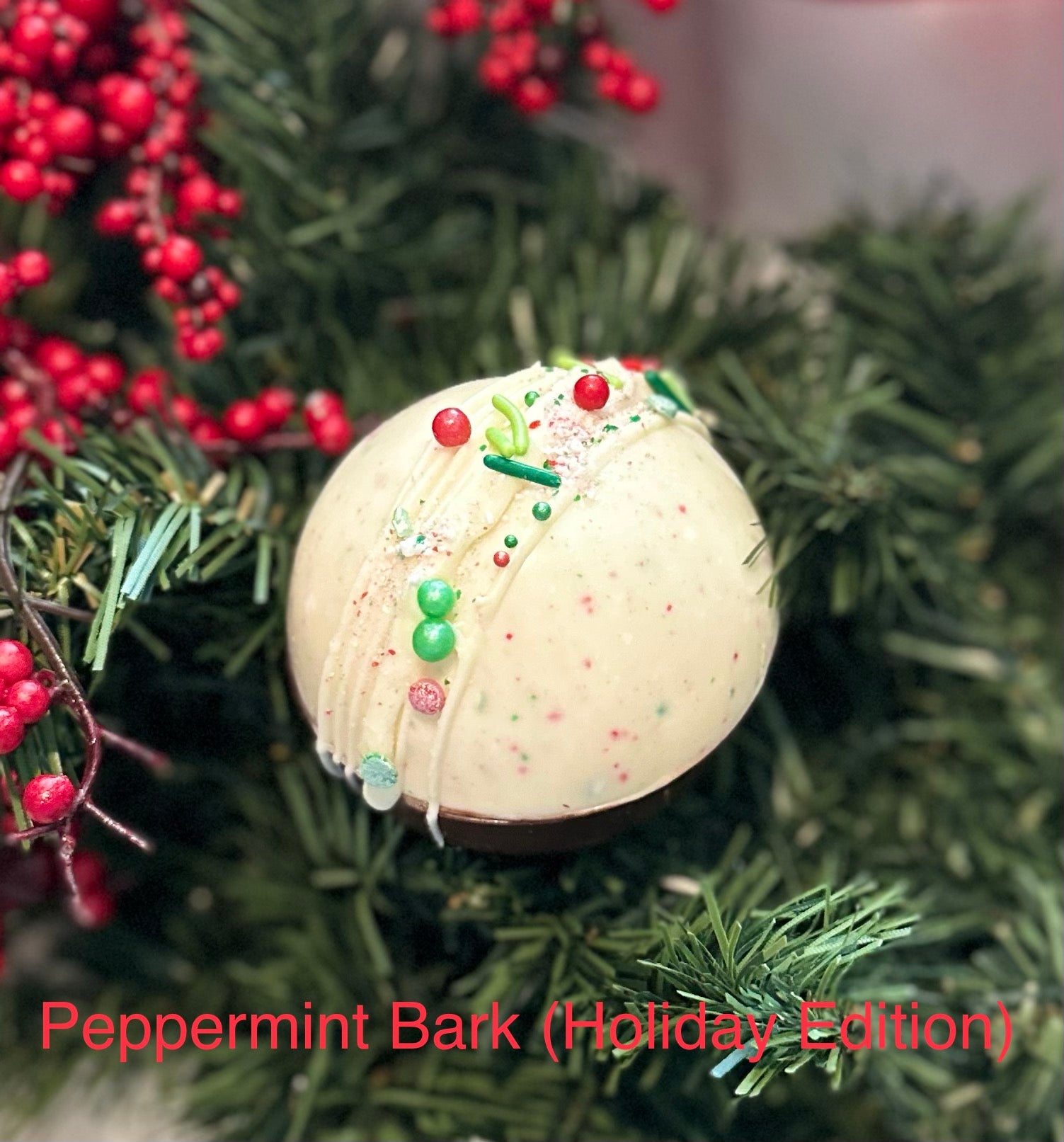 Hot Peppermint Bark Bomb