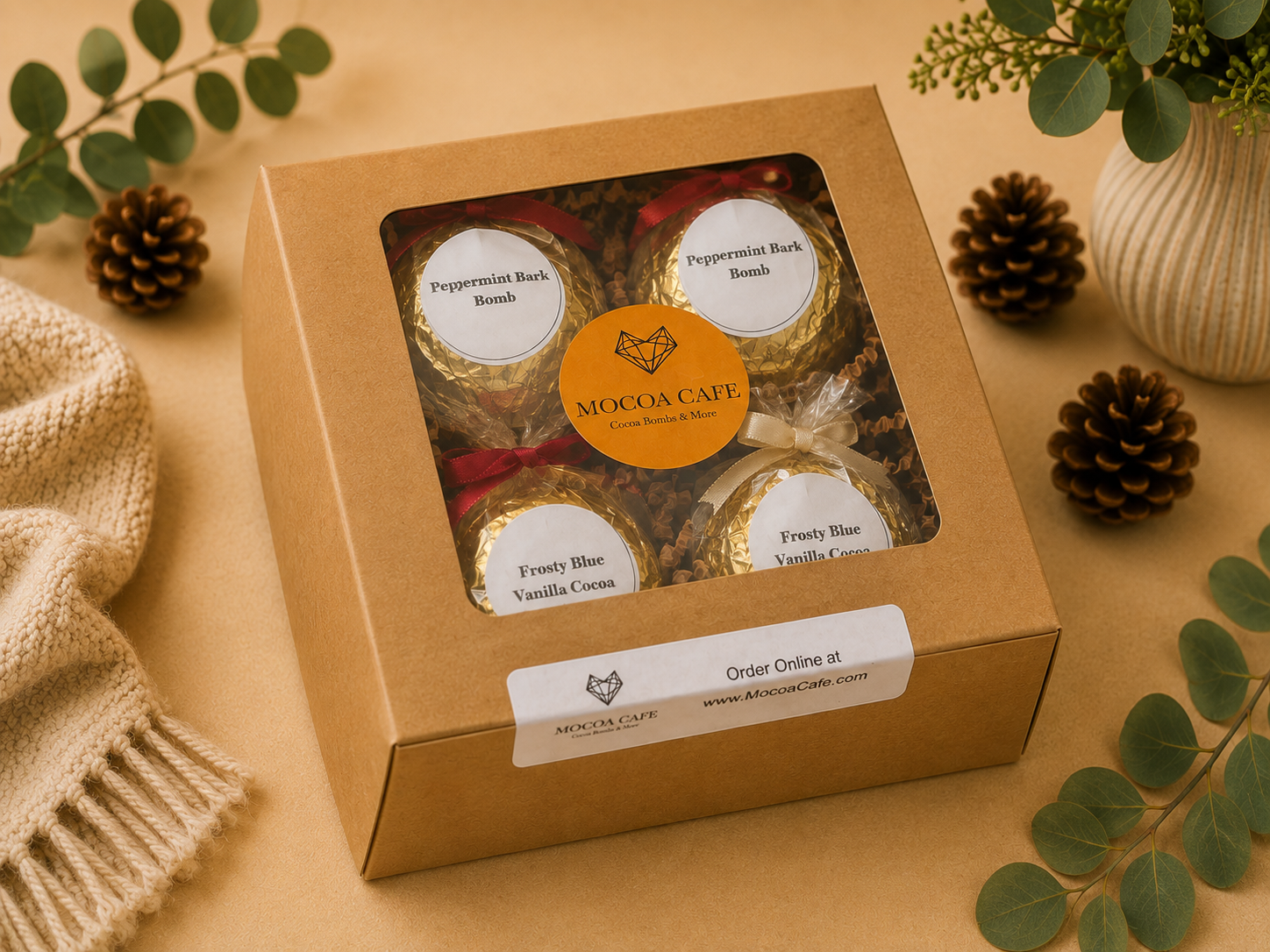 Set of 4 Large Gourmet Hot Chocolate Bombs – Mocoa Cafe